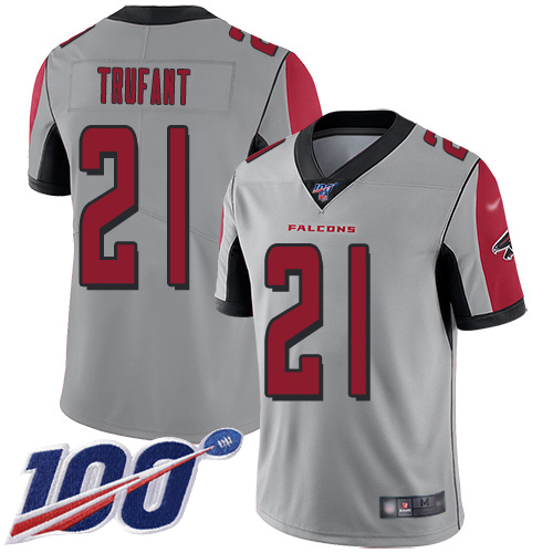 Atlanta Falcons Limited Silver Men Desmond Trufant Jersey NFL Football #21 100th Season Inverted Legend->youth nfl jersey->Youth Jersey